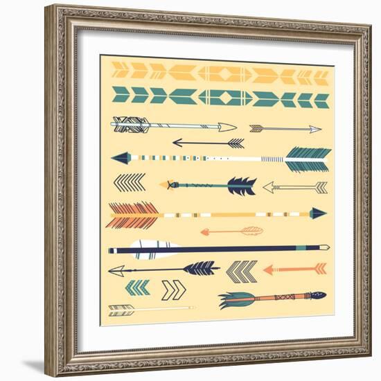 A Set of Cute Hipster Arrows, Hand Drawn Doodles-Alisa Foytik-Framed Art Print