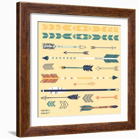 A Set of Cute Hipster Arrows, Hand Drawn Doodles-Alisa Foytik-Framed Art Print