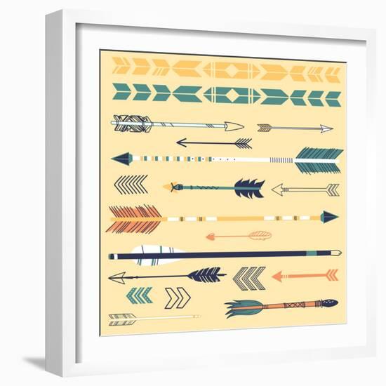 A Set of Cute Hipster Arrows, Hand Drawn Doodles-Alisa Foytik-Framed Art Print