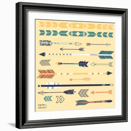 A Set of Cute Hipster Arrows, Hand Drawn Doodles-Alisa Foytik-Framed Art Print