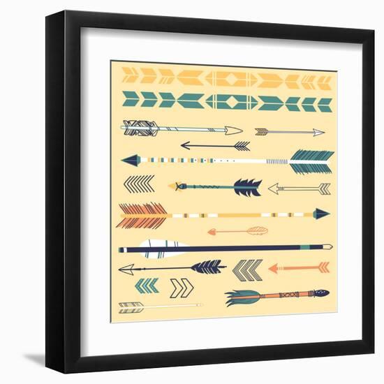 A Set of Cute Hipster Arrows, Hand Drawn Doodles-Alisa Foytik-Framed Art Print