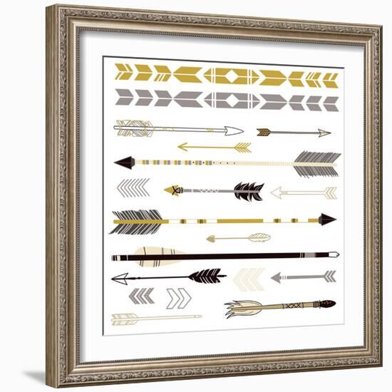 A Set of Cute Hipster Arrows, Hand Drawn Doodles-Alisa Foytik-Framed Premium Giclee Print