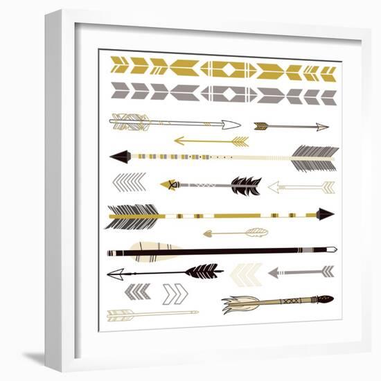 A Set of Cute Hipster Arrows, Hand Drawn Doodles-Alisa Foytik-Framed Premium Giclee Print