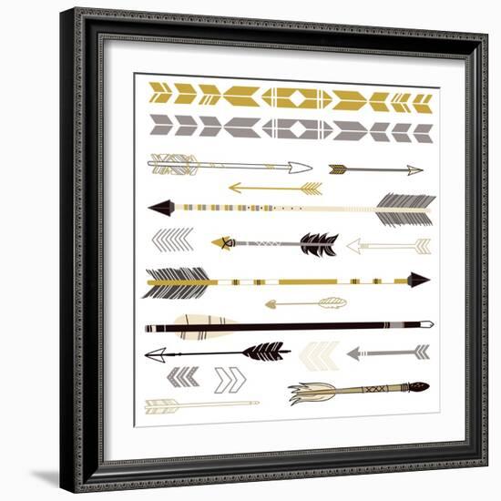 A Set of Cute Hipster Arrows, Hand Drawn Doodles-Alisa Foytik-Framed Premium Giclee Print