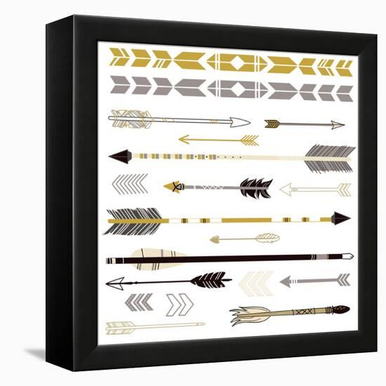 A Set of Cute Hipster Arrows, Hand Drawn Doodles-Alisa Foytik-Framed Stretched Canvas