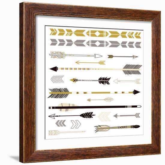 A Set of Cute Hipster Arrows, Hand Drawn Doodles-Alisa Foytik-Framed Art Print