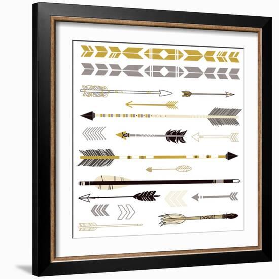 A Set of Cute Hipster Arrows, Hand Drawn Doodles-Alisa Foytik-Framed Art Print