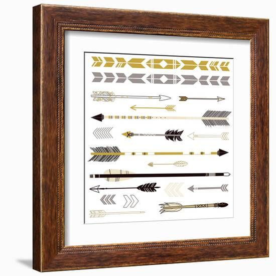 A Set of Cute Hipster Arrows, Hand Drawn Doodles-Alisa Foytik-Framed Art Print