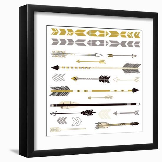 A Set of Cute Hipster Arrows, Hand Drawn Doodles-Alisa Foytik-Framed Art Print