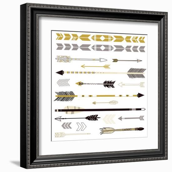 A Set of Cute Hipster Arrows, Hand Drawn Doodles-Alisa Foytik-Framed Art Print