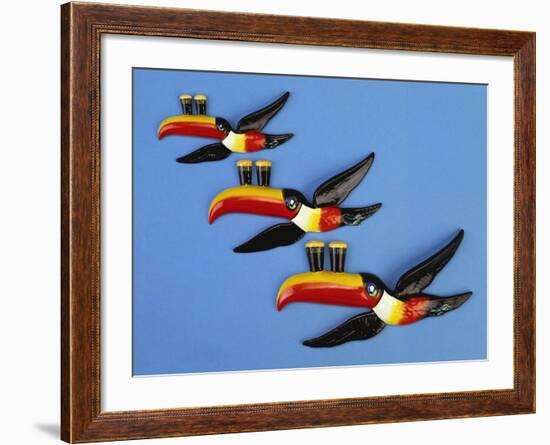 A Set of Three Carltonware Graduated Guinness Advertising Toucan Wall Hangings-null-Framed Giclee Print