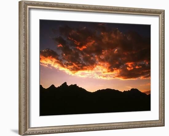 A Setting Sun Casts a Colorful Light on the Teton Mountains Near Jackson Hole-null-Framed Photographic Print