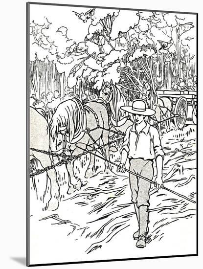 'A Settler Clearing His Land', 1912-Charles Robinson-Mounted Giclee Print