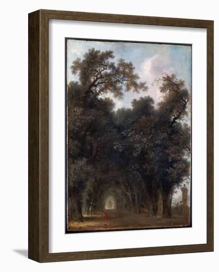 A Shaded Avenue, C. 1775, Oil on Wood-Jean-Honore Fragonard-Framed Giclee Print