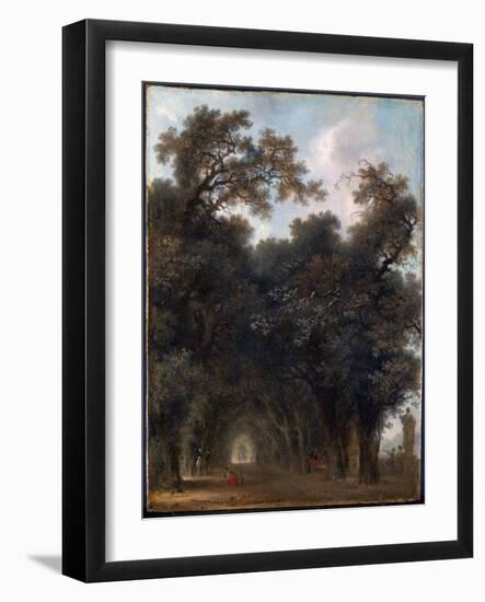 A Shaded Avenue, C. 1775, Oil on Wood-Jean-Honore Fragonard-Framed Giclee Print