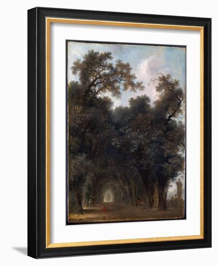 A Shaded Avenue, C. 1775, Oil on Wood-Jean-Honore Fragonard-Framed Giclee Print