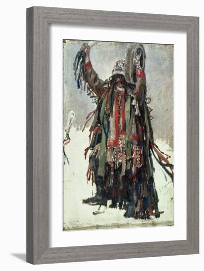 A Shaman, Sketch for "Yermak Conquers Siberia," 1893-Vasilii Ivanovich Surikov-Framed Giclee Print