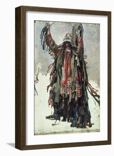 A Shaman, Sketch for "Yermak Conquers Siberia," 1893-Vasilii Ivanovich Surikov-Framed Giclee Print