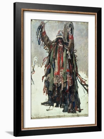 A Shaman, Sketch for "Yermak Conquers Siberia," 1893-Vasilii Ivanovich Surikov-Framed Giclee Print