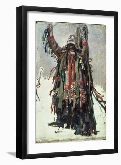 A Shaman, Sketch for "Yermak Conquers Siberia," 1893-Vasilii Ivanovich Surikov-Framed Giclee Print