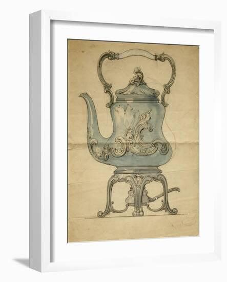 A Shaped Silver Kettle and Stand-Carl Faberge-Framed Giclee Print