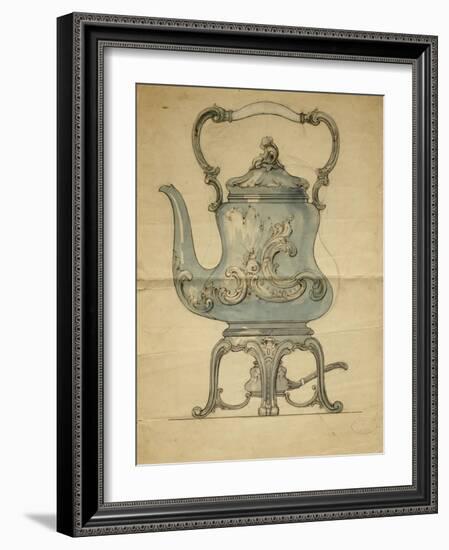 A Shaped Silver Kettle and Stand-Carl Faberge-Framed Giclee Print