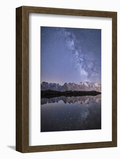 A Sharp Milky Way on a Starry Night at Lac Des Cheserys with Mont Blanc's Highest Peak-Roberto Moiola-Framed Photographic Print