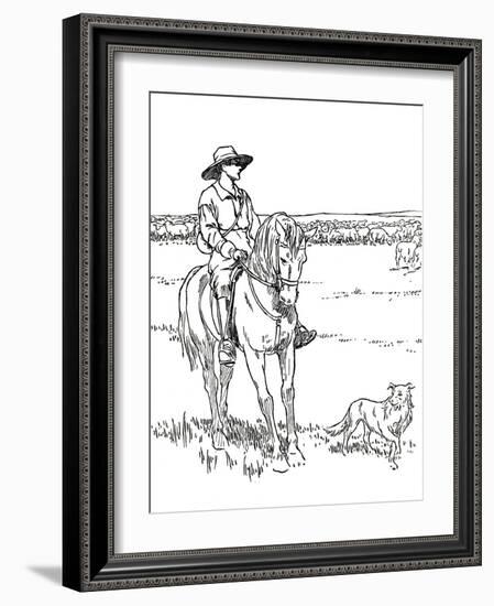 'A Sheep-Station in Australia', 1912-Charles Robinson-Framed Giclee Print