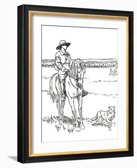 'A Sheep-Station in Australia', 1912-Charles Robinson-Framed Giclee Print