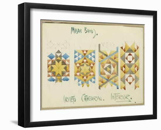 A Sheet of Studies of Mosaic Bands, Orvieto Cathedral, 1891-Charles Rennie Mackintosh-Framed Giclee Print