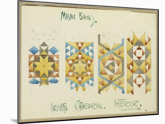 A Sheet of Studies of Mosaic Bands, Orvieto Cathedral, 1891-Charles Rennie Mackintosh-Mounted Giclee Print