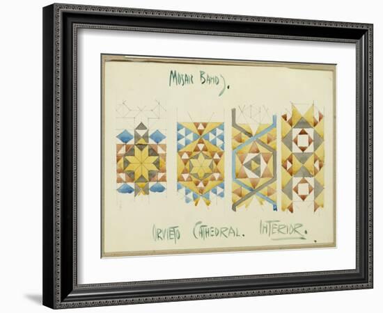 A Sheet of Studies of Mosaic Bands, Orvieto Cathedral, 1891-Charles Rennie Mackintosh-Framed Giclee Print