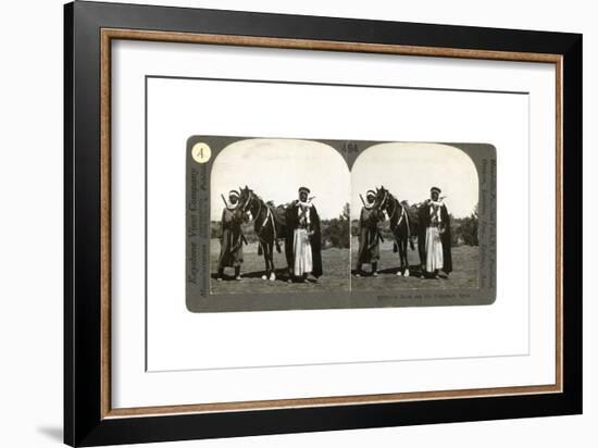 A Sheikh and His Bodyguard, Syria, 1900s-null-Framed Giclee Print