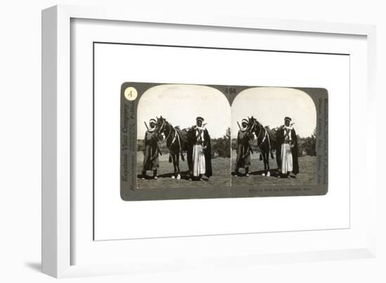 A Sheikh and His Bodyguard, Syria, 1900s-null-Framed Giclee Print