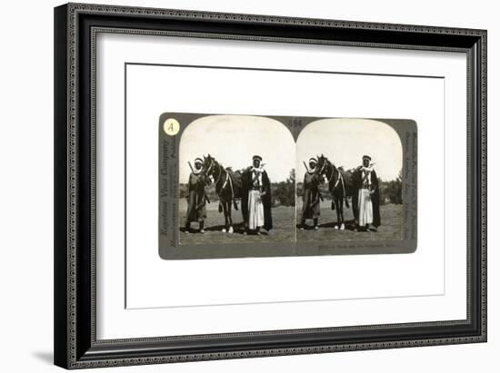 A Sheikh and His Bodyguard, Syria, 1900s-null-Framed Giclee Print