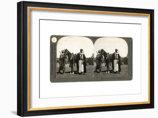 A Sheikh and His Bodyguard, Syria, 1900s-null-Framed Giclee Print