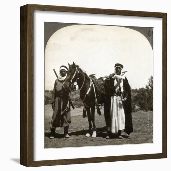 A Sheikh and His Bodyguard, Syria, 1900s-null-Framed Giclee Print