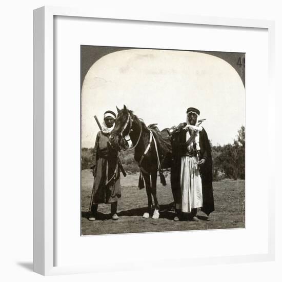 A Sheikh and His Bodyguard, Syria, 1900s-null-Framed Giclee Print