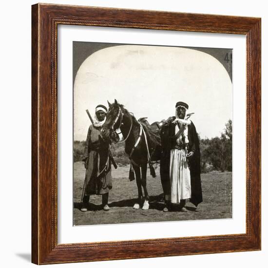 A Sheikh and His Bodyguard, Syria, 1900s-null-Framed Giclee Print