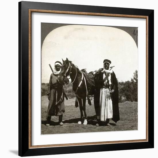 A Sheikh and His Bodyguard, Syria, 1900s-null-Framed Giclee Print