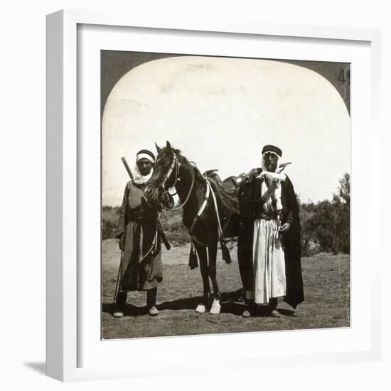 A Sheikh and His Bodyguard, Syria, 1900s-null-Framed Giclee Print