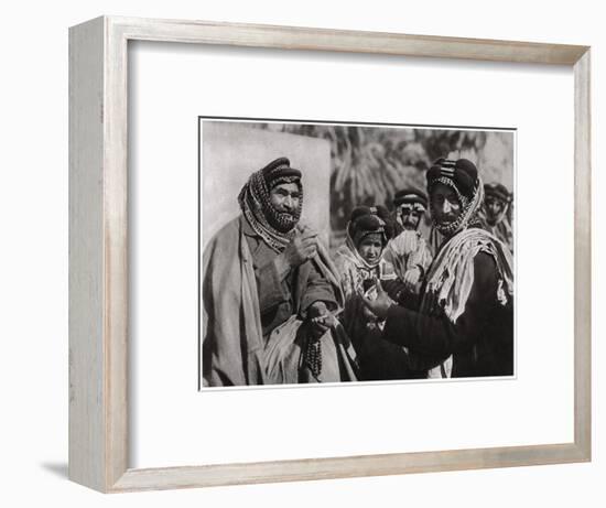 A Sheikh Enjoying the Famous Arab Coffee, Iraq, 1925-A Kerim-Framed Giclee Print