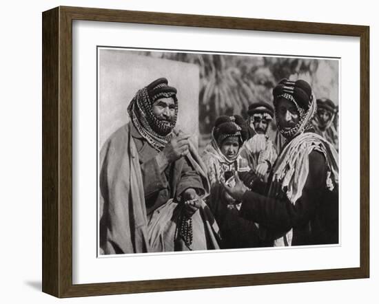 A Sheikh Enjoying the Famous Arab Coffee, Iraq, 1925-A Kerim-Framed Giclee Print