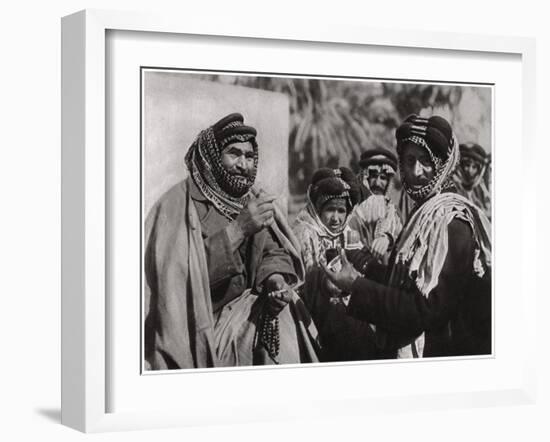 A Sheikh Enjoying the Famous Arab Coffee, Iraq, 1925-A Kerim-Framed Giclee Print