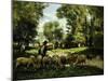 A Shepherd and His Flock-Julien Dupre-Mounted Giclee Print