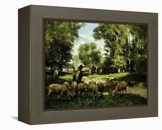 A Shepherd and His Flock-Julien Dupre-Framed Premier Image Canvas