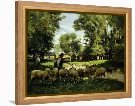 A Shepherd and his Flock-Julien Dupre-Framed Premier Image Canvas