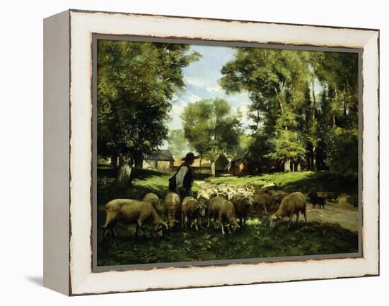 A Shepherd and his Flock-Julien Dupre-Framed Premier Image Canvas