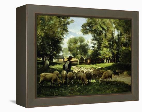 A Shepherd and his Flock-Julien Dupre-Framed Premier Image Canvas