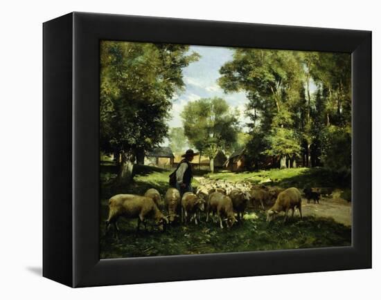 A Shepherd and his Flock-Julien Dupre-Framed Premier Image Canvas